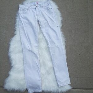 Distressed CAbi Skinny slim boyfriend jeans sz 2